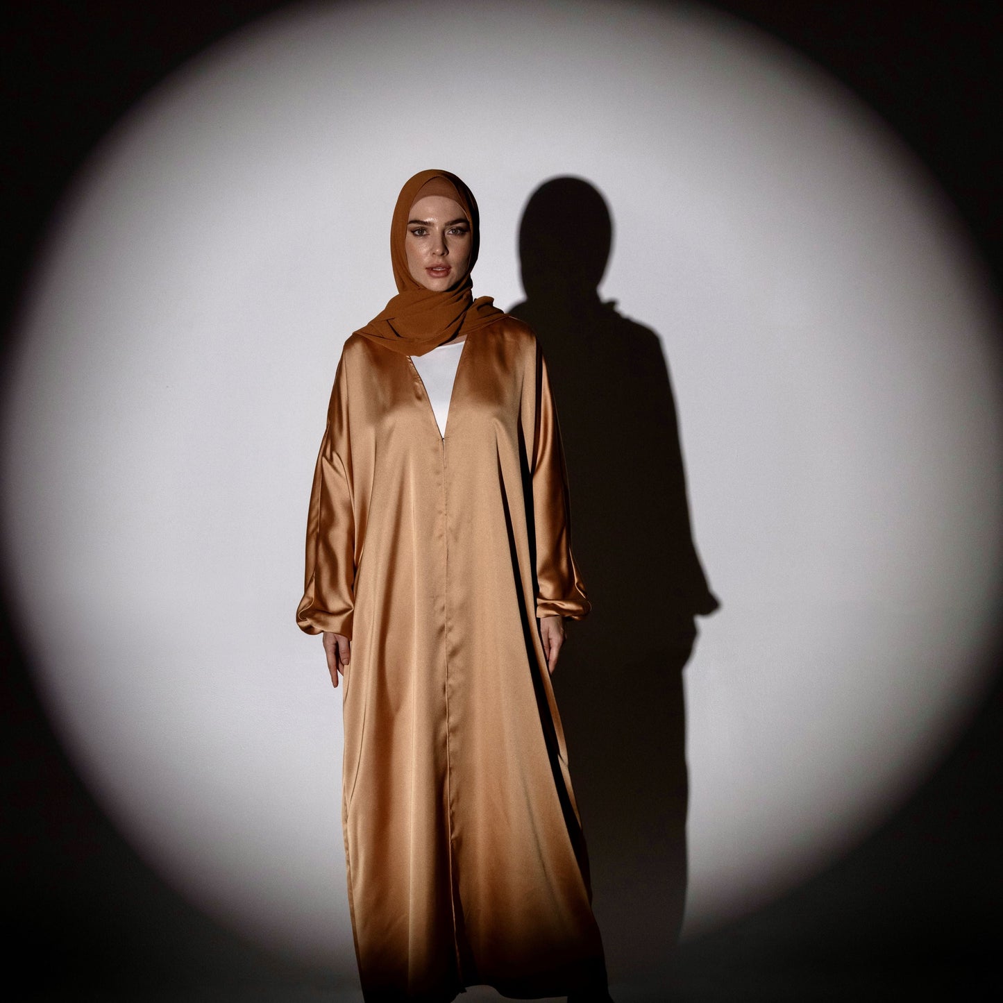 Shine Satin Abaya - Bronze