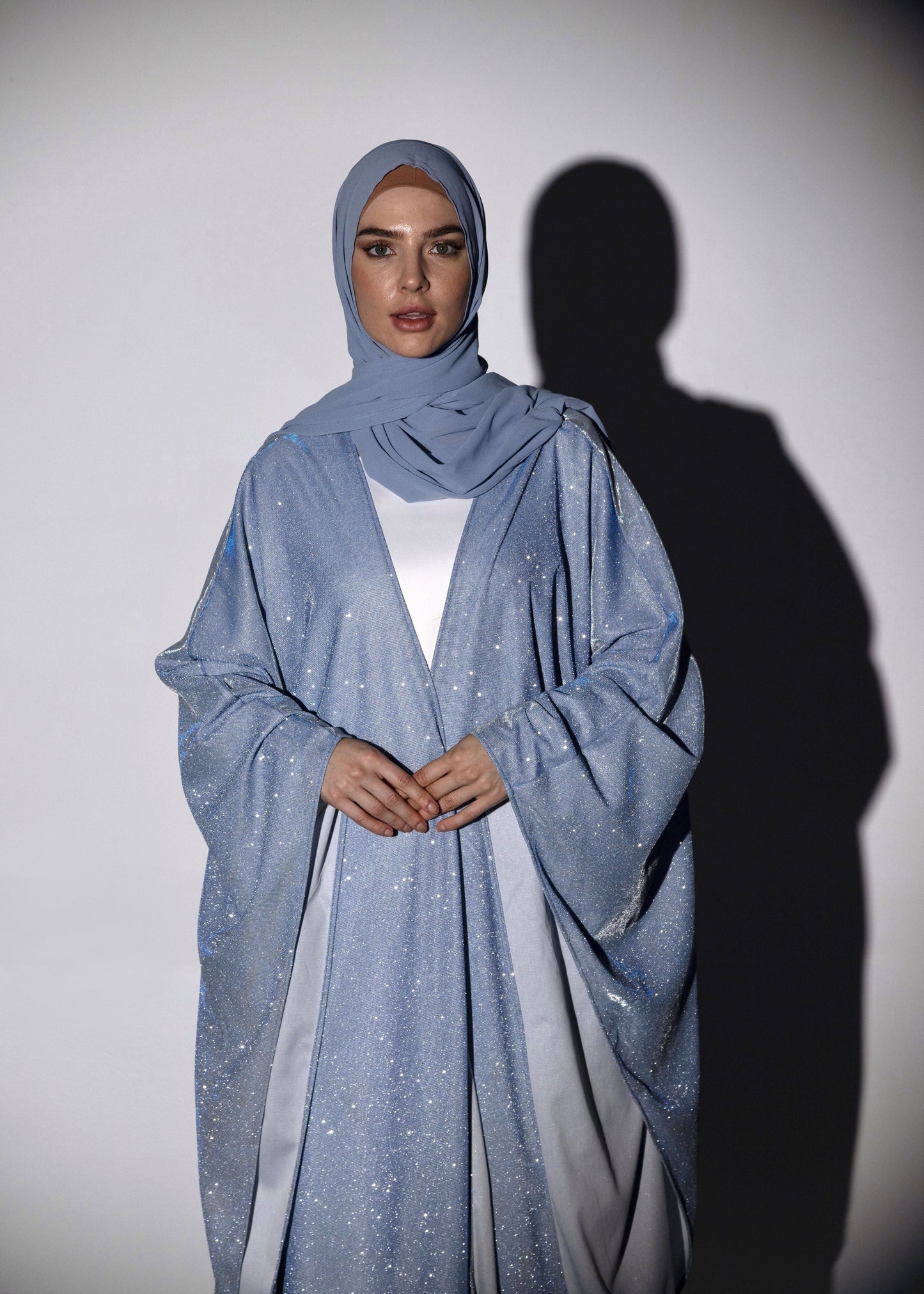 Sparkle Glitter Abaya - Blue
