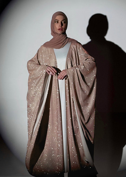 Sparkle Glitter Abaya - Gold