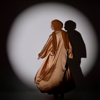 Shine Satin Abaya - Bronze