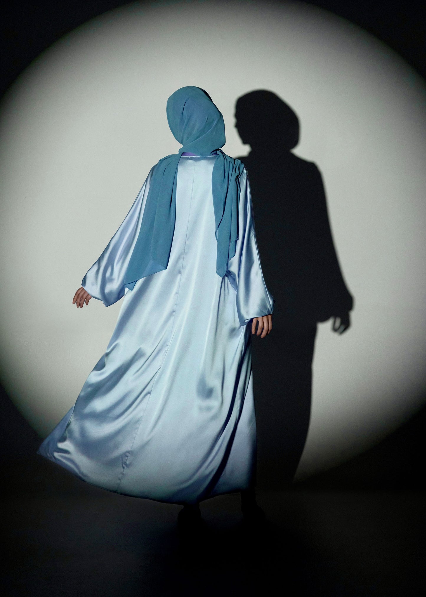Shine Satin Abaya - Blue