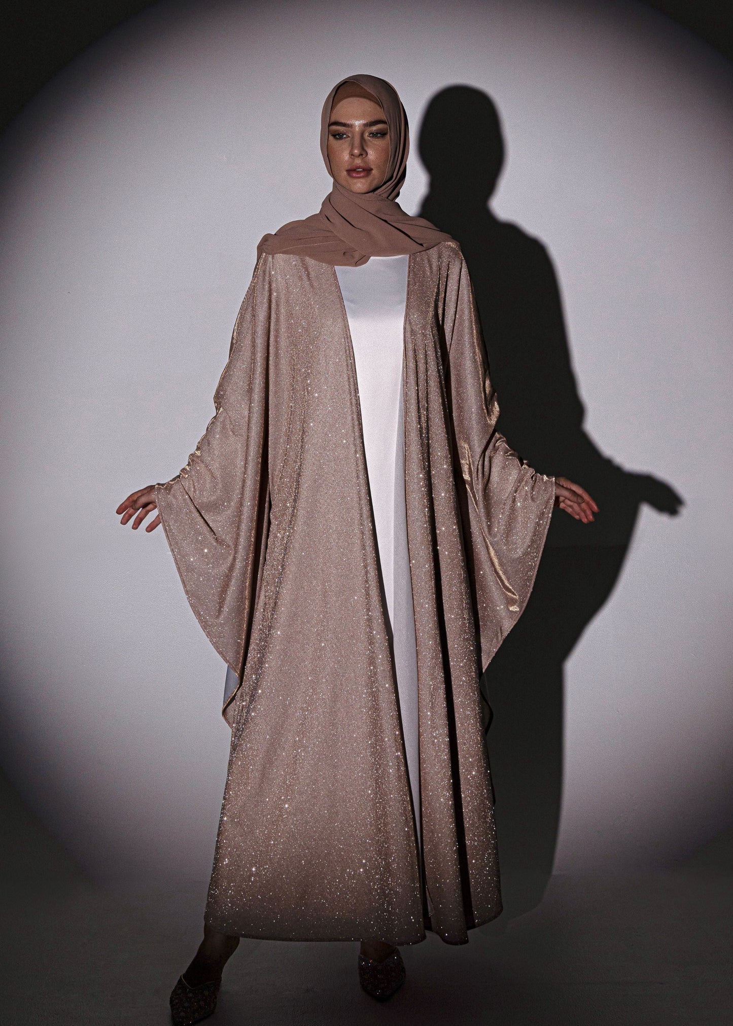 Sparkle Glitter Abaya - Gold