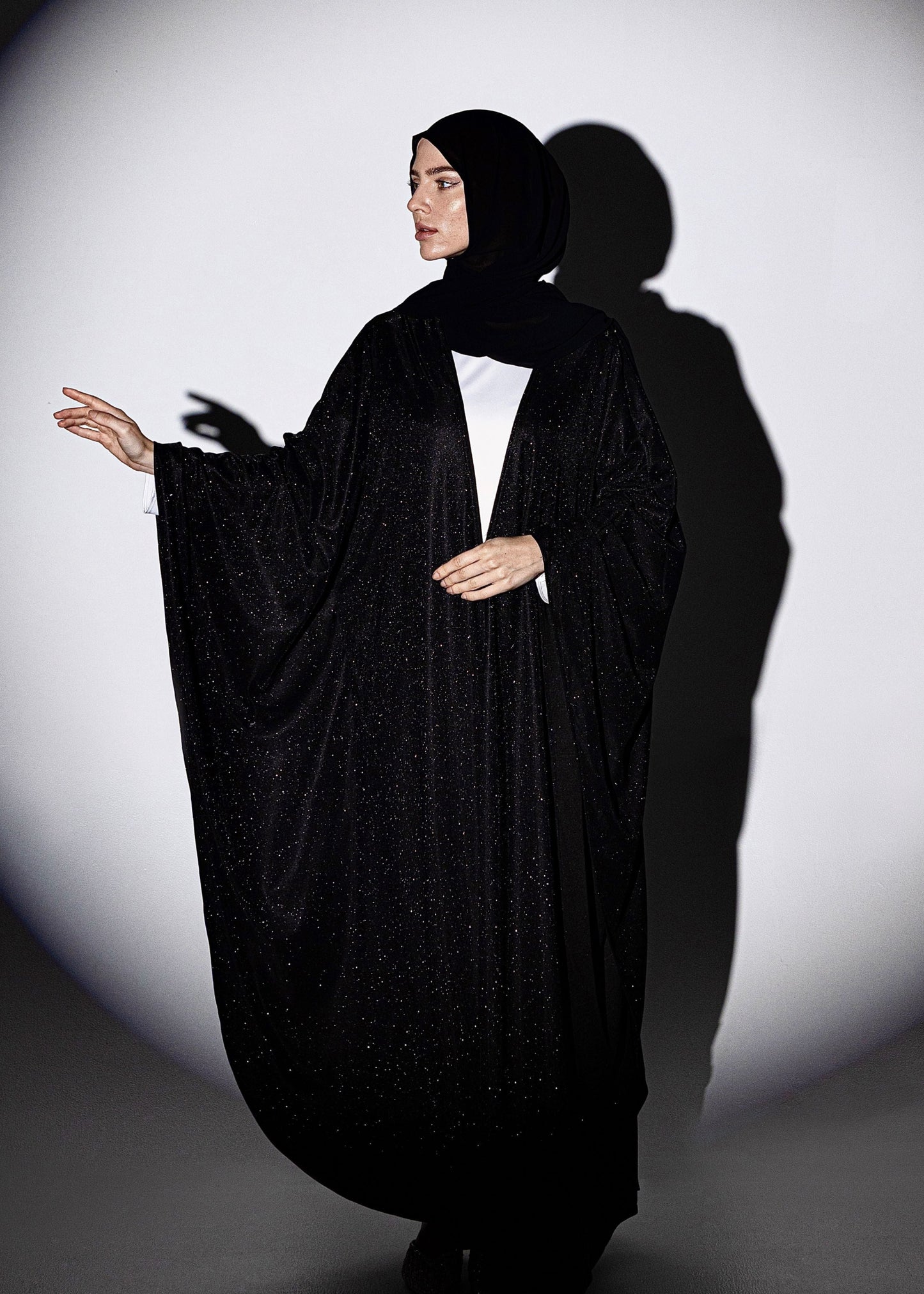 Sparkle Glitter Abaya - Black