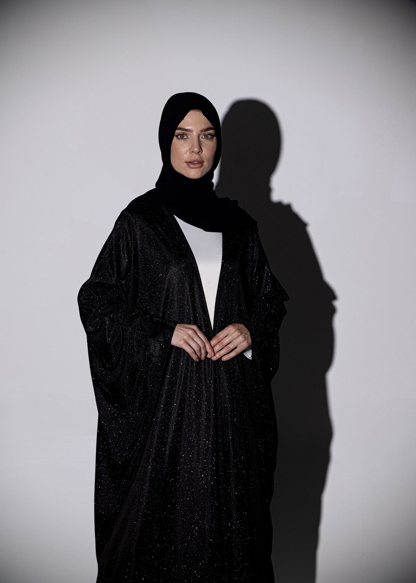 Sparkle Glitter Abaya - Black
