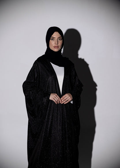 Sparkle Glitter Abaya - Black
