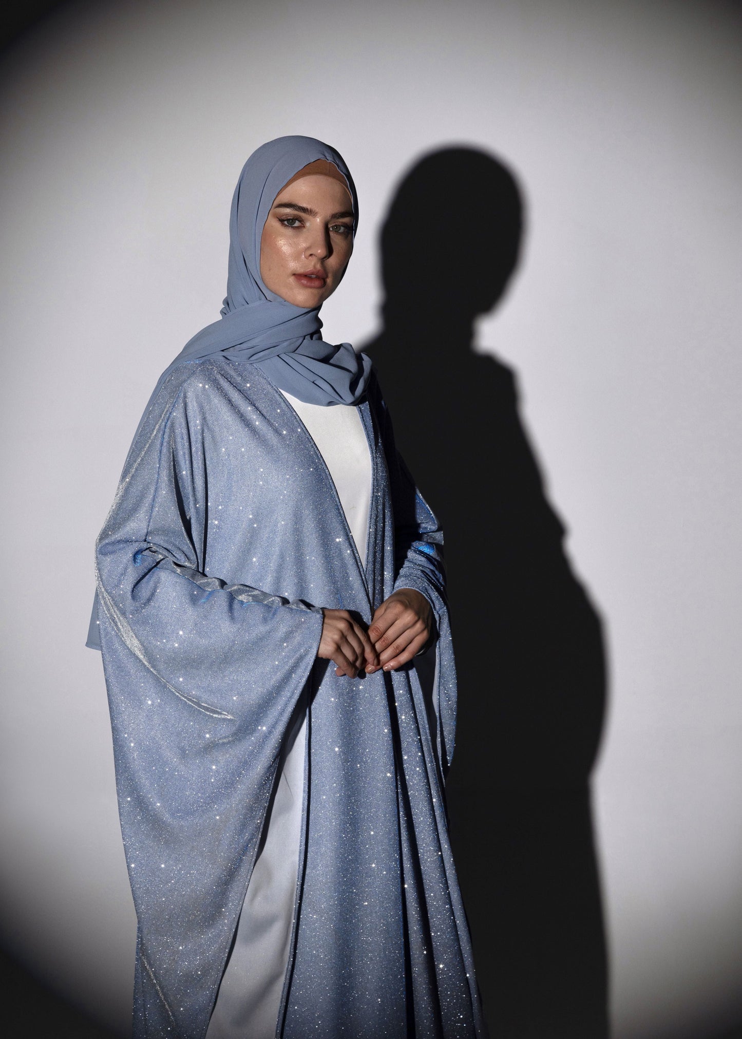 Sparkle Glitter Abaya - Blue