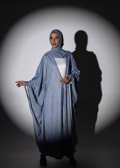 Sparkle Glitter Abaya - Blue